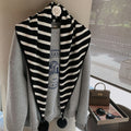 Striped Knit Triangle Scarf - DippedShop Wholesale - #5699