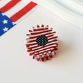 Cute USA Flag Pattern Floral Shape Hair Clip 8AS6HCP59T