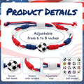 Color Block Rope Braided 3D Football Adjustable Bracelet 8ZA6JBR138T