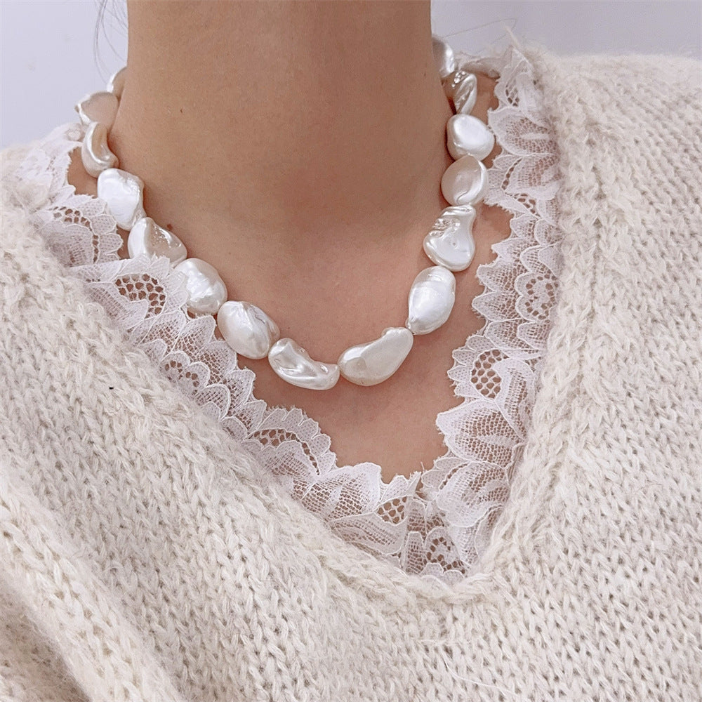 Elegant Baroque Pearl Choker - DippedShop Wholesale - #8451