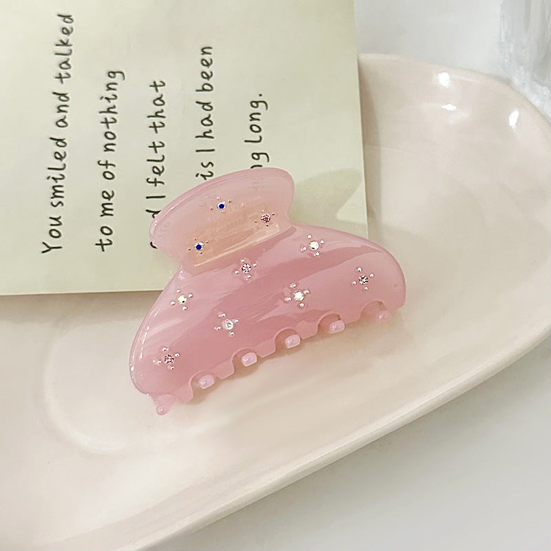 Solid Color Rhinestone Acetate Hair Claw DP25B942