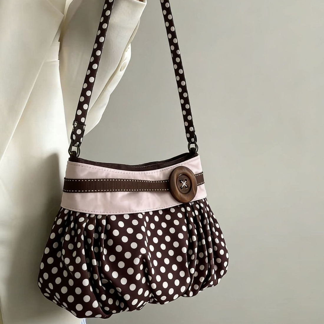 Ruffled Polka Dot Underarm Bag - DippedShop Wholesale - #0867