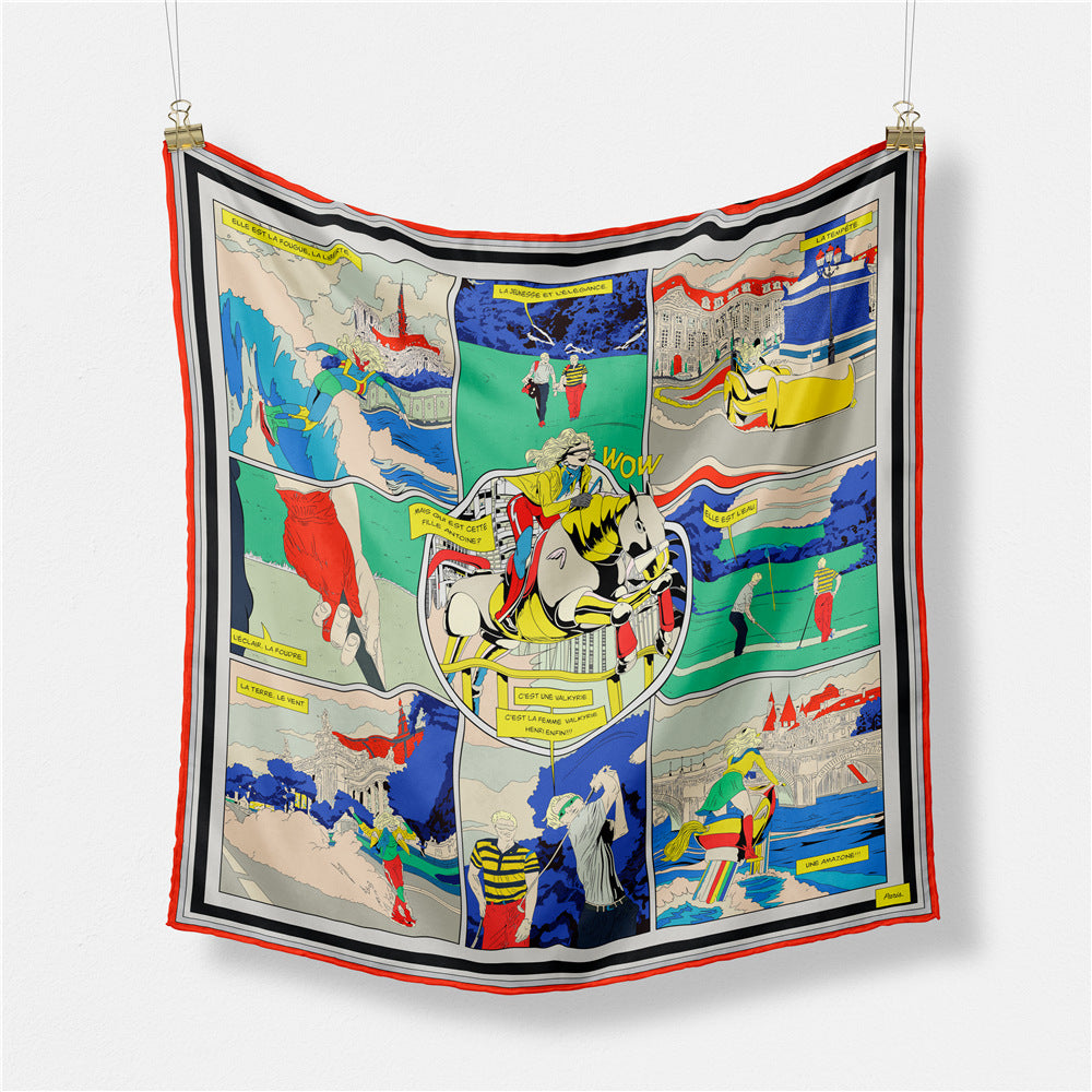 Abstract Silk Square Scarf - DippedShop Wholesale - #3283
