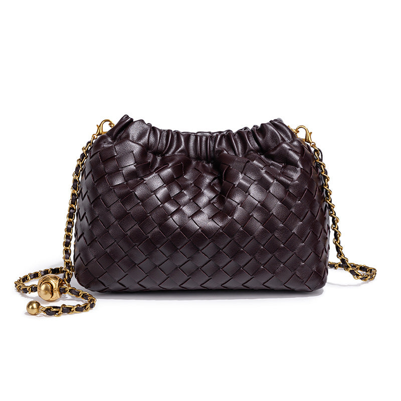 Fashion Woven Plaid Cloud Shoulder Bag 6W10BBG2419