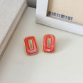 Stylish Hollow Out Rectangle Acrylic Drop Earrings 6W6JER615