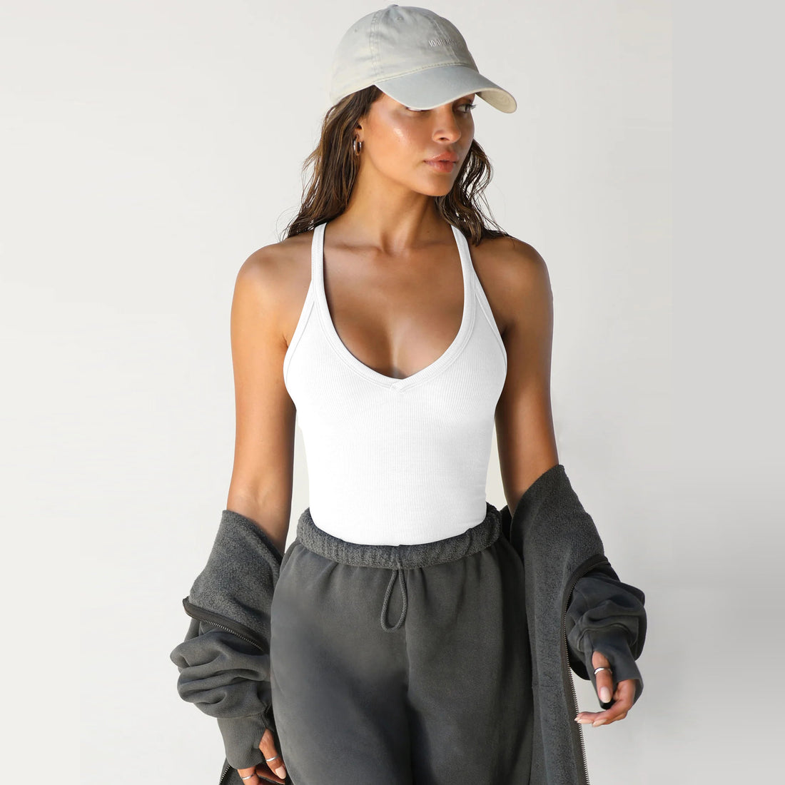 Sexy Slim Knitted V-Neck Spaghetti Top DP25B461