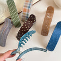 Trendy Polka Dots Plaid Acetate Dcukbill Hair Claw 6W6HCP1254