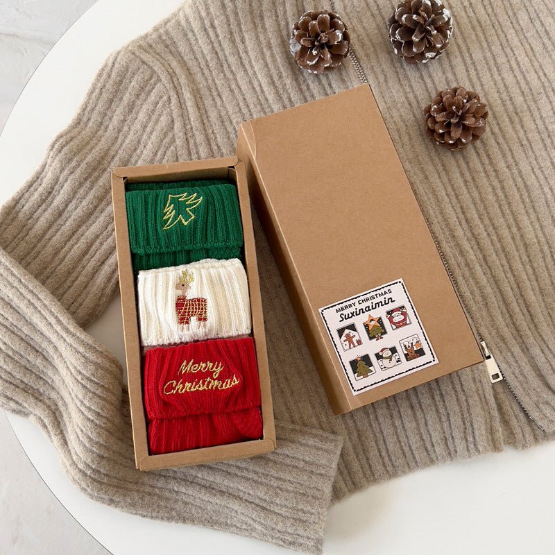 Christmas Cozy Fold Over Ribbed Socks 6W8FSO915