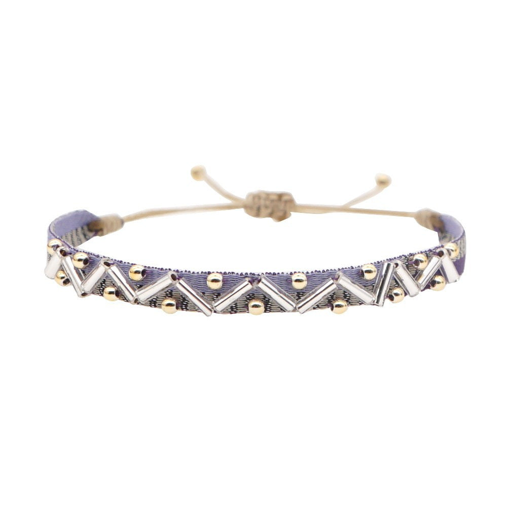 Handmade Seed Bead Braided Adjustable Bracelet 6W6JBR475