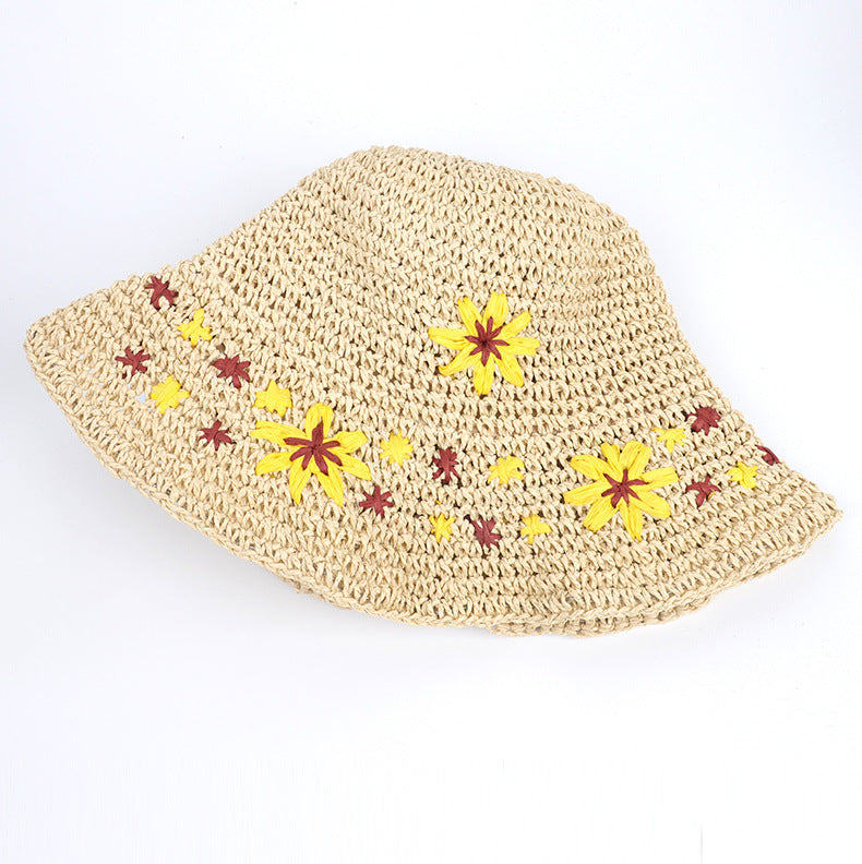 Flower Crochet Beach Hat - DippedShop Wholesale - #3011