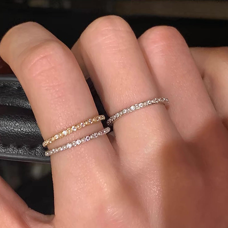 Cubic Zirconia Thin Ring - DippedShop Wholesale - #8483