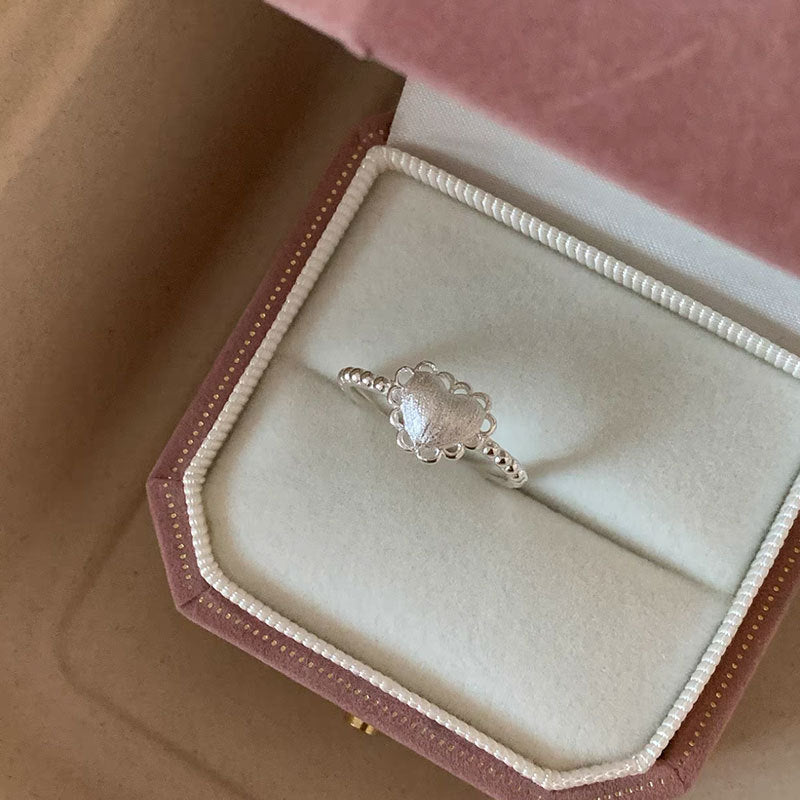 Lace Heart Open Ring - DippedShop Wholesale - #6083