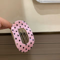 Fashion Heart Print Oval Flat Hair Clip 6W6HCP1669