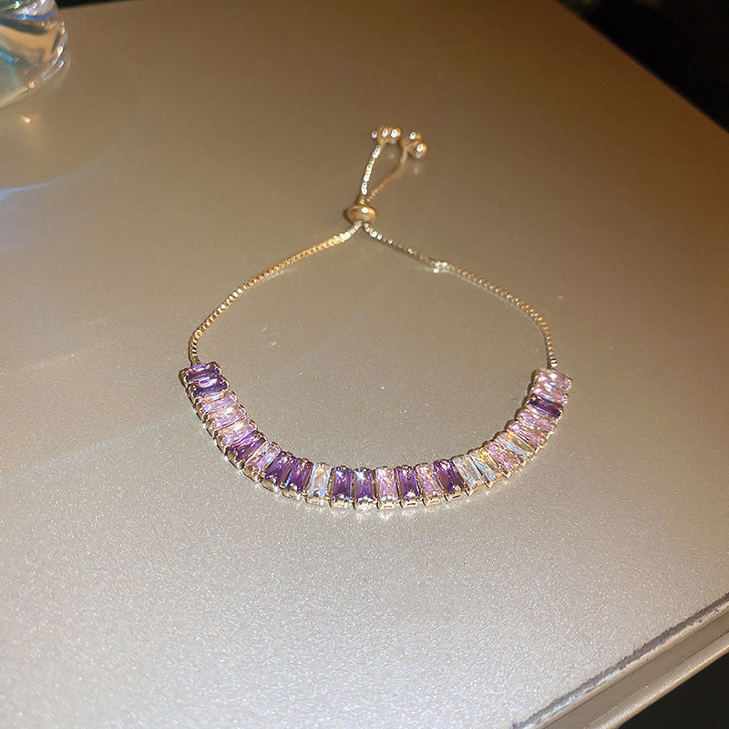 Chic Gold Plated Colorful Zircon Adjustable Bracelet 6W6JBR718
