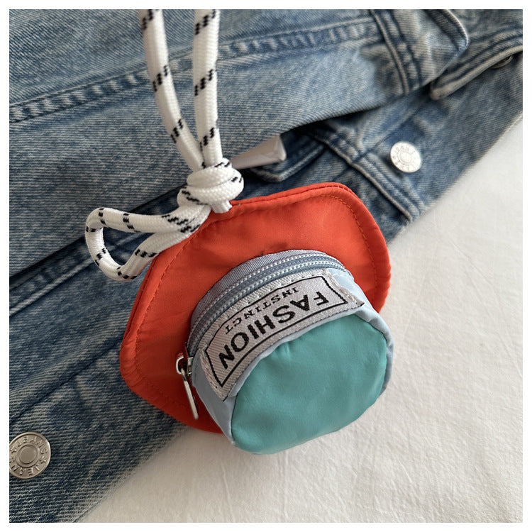 Creative Color Contrast Hat Shape Earbud Case 6S10BWB108