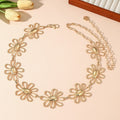 Trendy Gold Plated Hollow Flor - DippedShop Wholesale - #2483