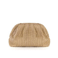Straw Cloud Clutch Elegant Pleated Evening Frame Bag 6W10BBG1878