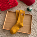 Ribbed Embroidered Christmas Cotton Socks 6W8FSO913