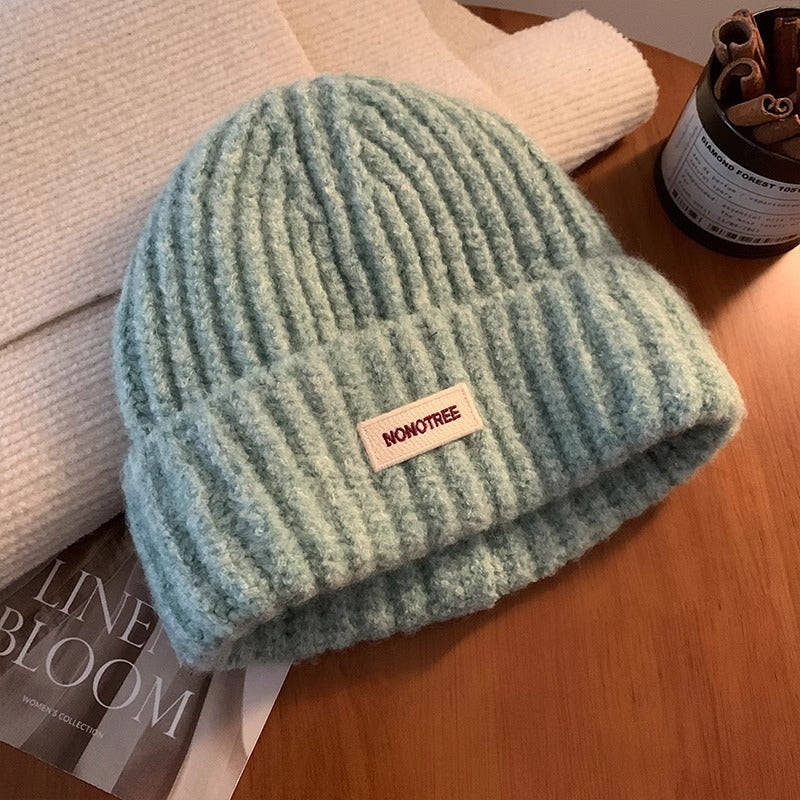 Casual Solid Color Thick Warm Knit Beanie Hat 6W6HAT547