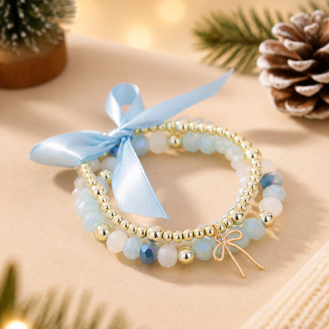 Elegant Bow Knot Beaded Stackable Bracelet 6W6JBR657