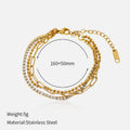 Minimalist Rhinestone Gold Plated Chain Bracelet 6W6JBR514