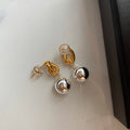 Minimlaist Color Contrast Metal Ball Dangle Earrings 6W6JER600