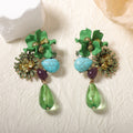 Resin Flower Teardrop Earrings - DippedShop Wholesale - #1171