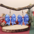 Leopard Bow Dangle Earrings - DippedShop Wholesale - #0355