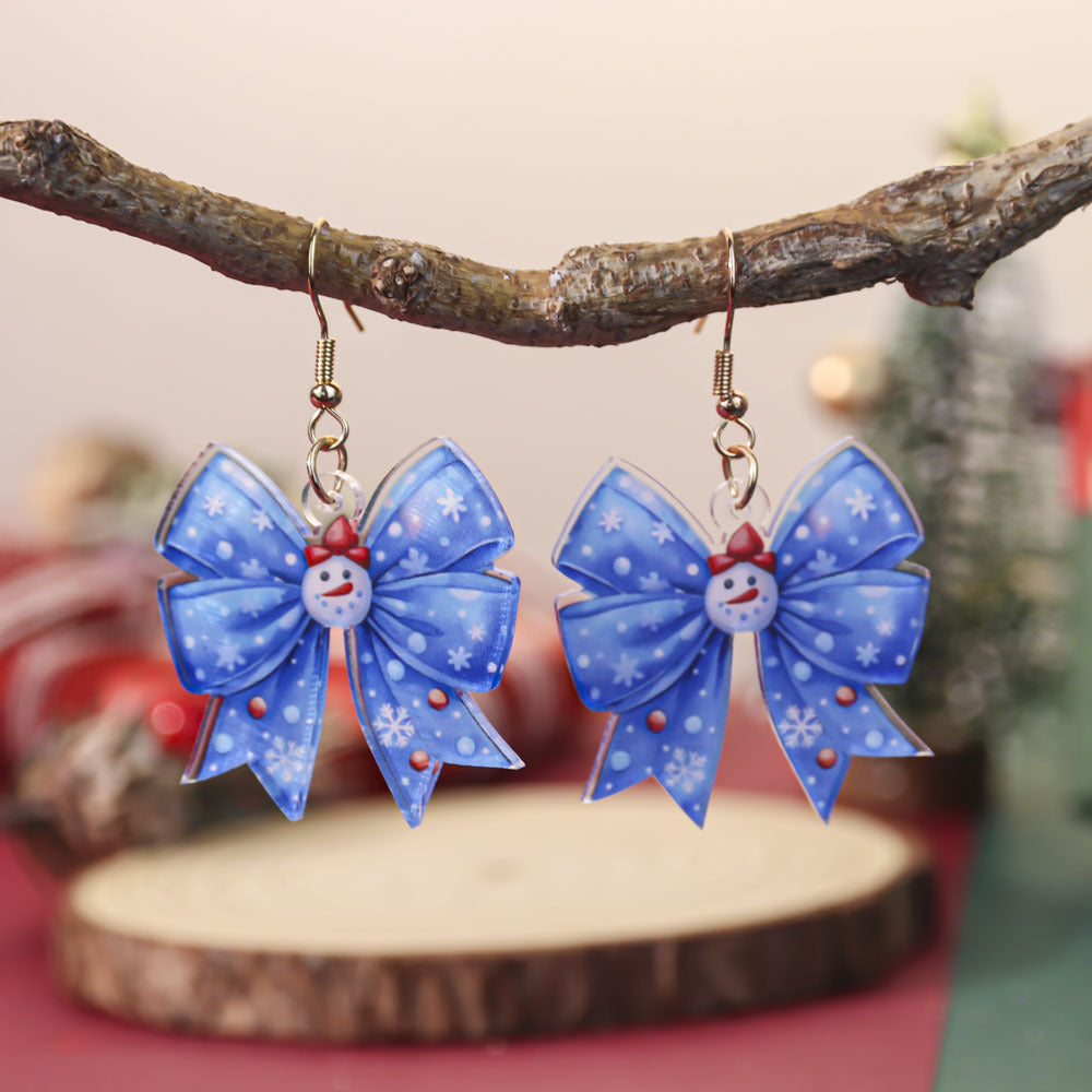 Leopard Bow Dangle Earrings - DippedShop Wholesale - #0355