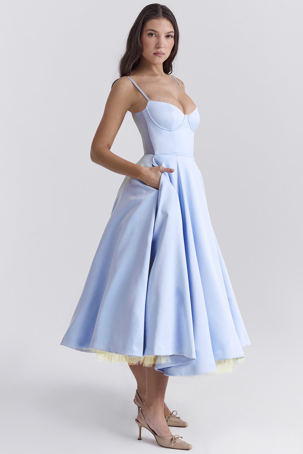 Layered Sweet Spaghetti Puffy Party Dress DP25B511