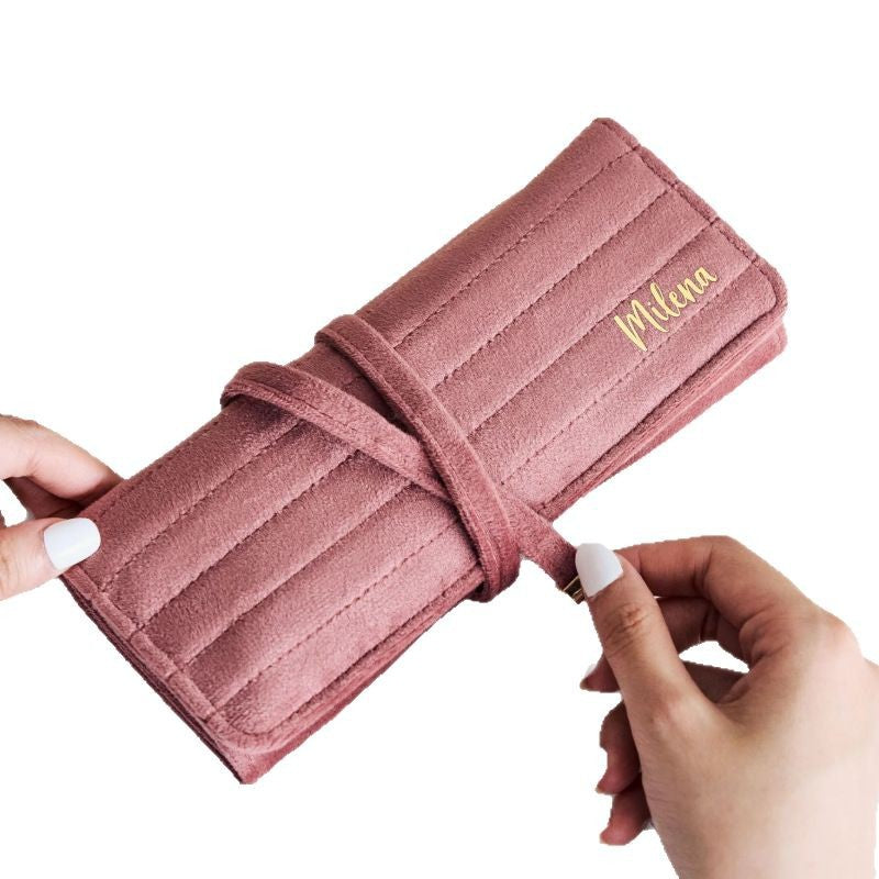 Soft Velet Solid Color Large Capacity Jewelry Case 6W13HSJ102