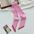 Cute Bowknot Print Narrow Silk Scarf MK2BLW6W6NSI65
