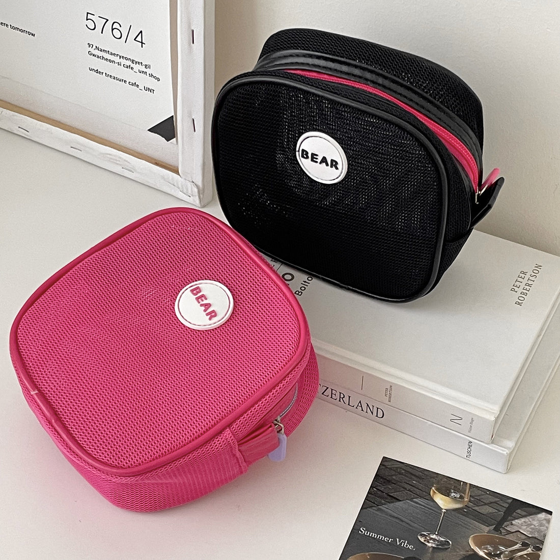 Square Solid Color Mini Make Up Bags DP25C624