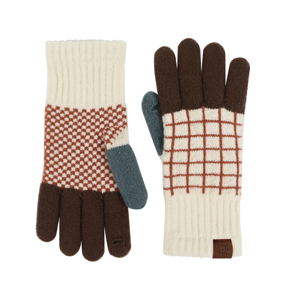 Vintage Jacquard Touch Screen Gloves - DippedShop Wholesale - #7475