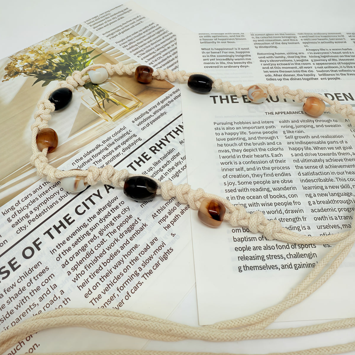 Boho-Style Handmade Weave Beaded Waist Belt 6W6JBT243