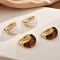 Fashion Amber Resin Huggie Hoop Earrings 6W6JER945