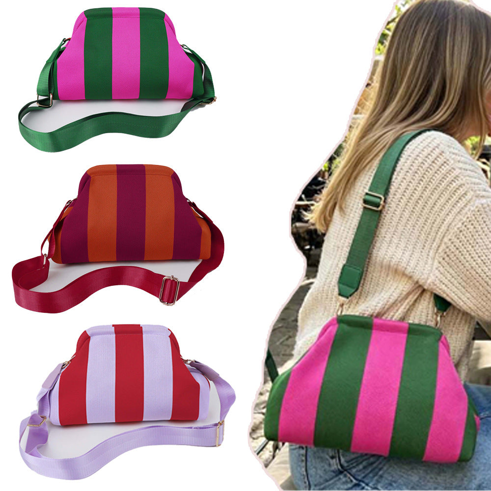 Stylish Color Block Striped Shoulder Bag 6W10BBG1935