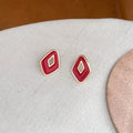 Retro Oval Resin Hollow Out Stud Earrings 6W6JER614
