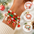 Christmas Santa Claus Charm Layered Beaded Bracelet 6W6JBR656