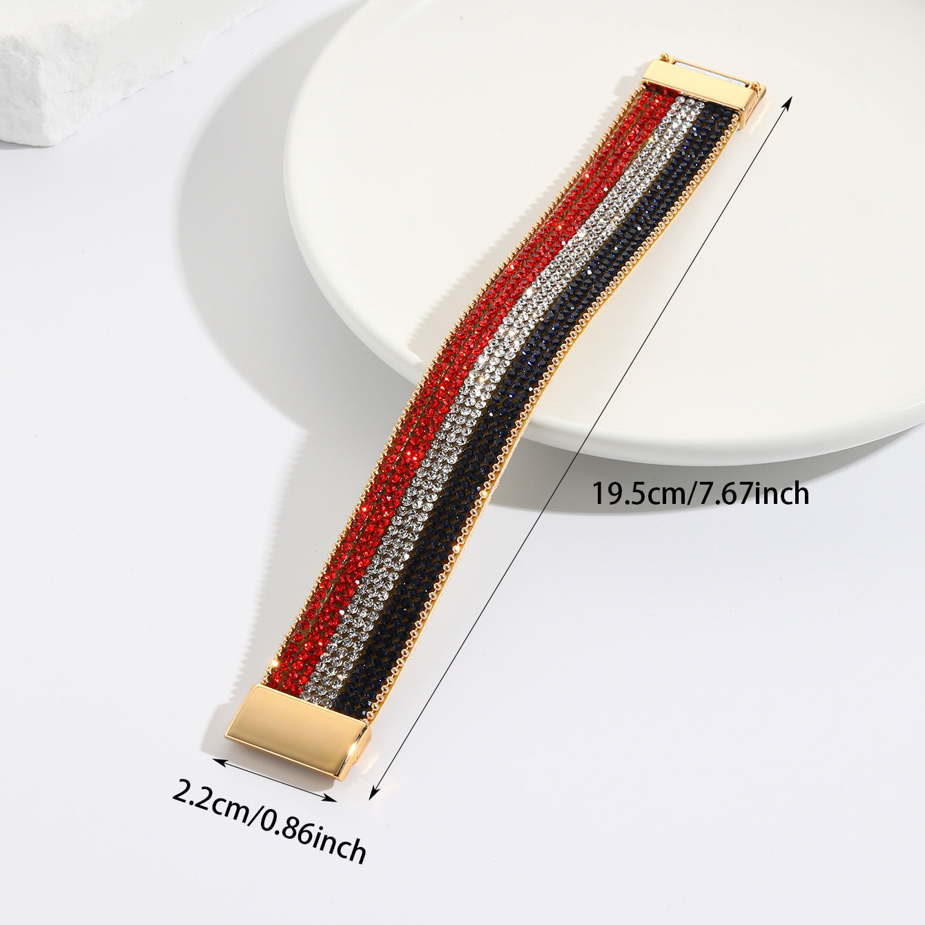 Stylish PU Leather Sparkling Diamonds Band Bracelets 8ZA6JBR139T