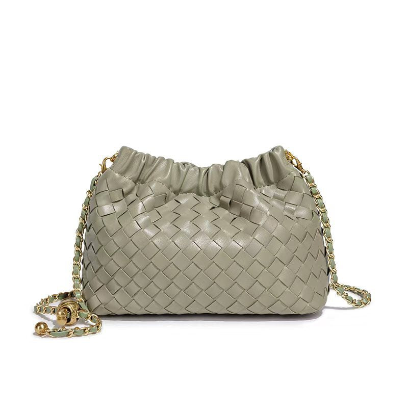 Fashion Woven Plaid Cloud Shoulder Bag 6W10BBG2419