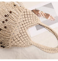 Trendy Wooden Beaded Tassel Hollow Shoulder Bag 8BW6BBG437L
