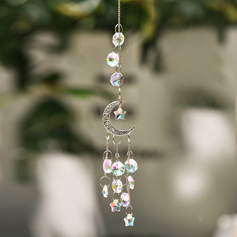 Celestial Moon Star Crystal Wind Chime Suncatcher 6H7HLS201