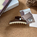 Elegant Pearl Color Block Acetate Hair Claw 8AS6HCP291L