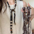 Boho-Style Beaded Decor Silk Scarf MK2BLW6W6NSI36