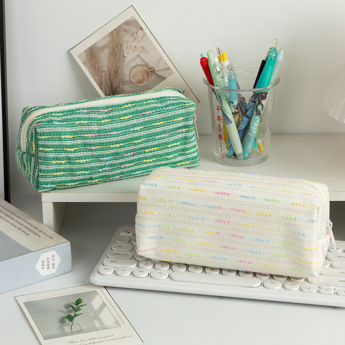 Cute Multi-Color Line portable Pencil Pouch 6S10BOB1045