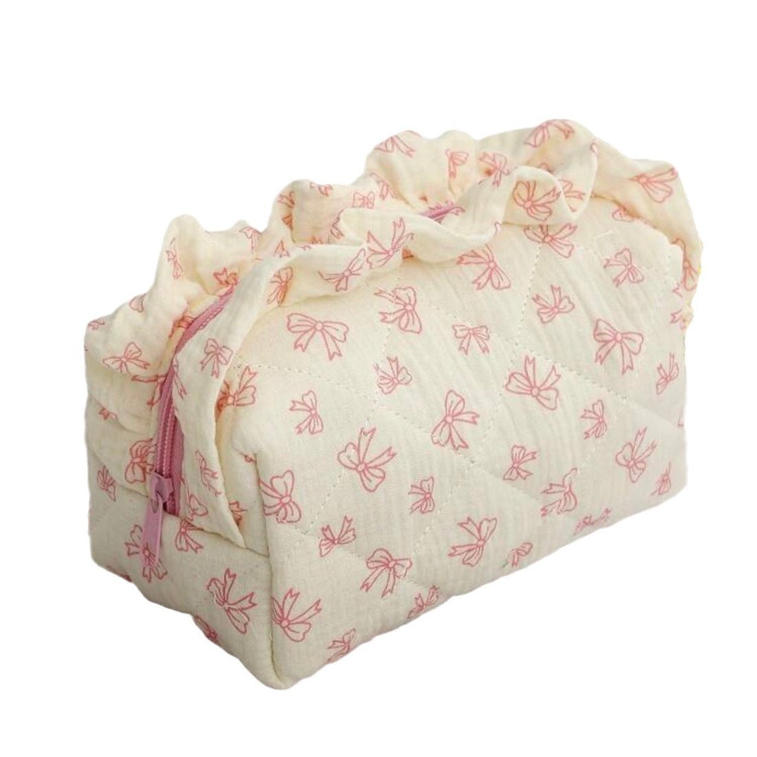 Sweet Bow Print Quilted Makeup Bag DP25E864