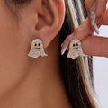 Ghost Rhinestone Stud Earrings - DippedShop Wholesale - #4627