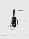 Fashion Metal Studded Bucket Bag Handbag 6W10BBG1385
