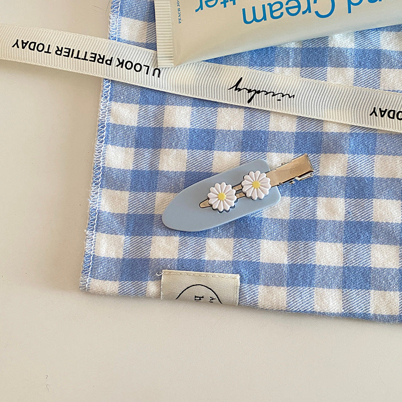 Blue Plaid Hair Clip - DippedShop Wholesale - #6627